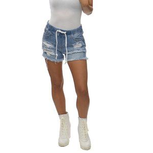 JUNIOR DREAM HIGH-RISE JEAN JOGGER SHORTS SHORTS